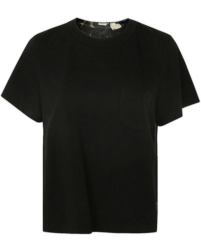 Sacai Floral Print Cotton Jersey T-shirt - Black