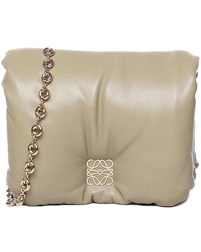 Loewe Puffer Goya Bag In Shiny Nappa Lambskin - Natural