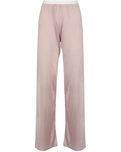 Maison Margiela Viscose Straight Leg Trouser With Waistband - Pink
