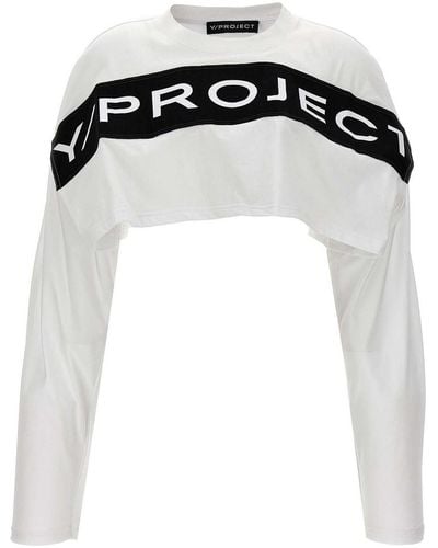 Y. Project Logo Cropped T-shirt - Black