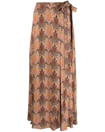 Etro Printed Long Skirt - Brown