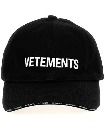 Vetements Cotton Cap Logo - Black