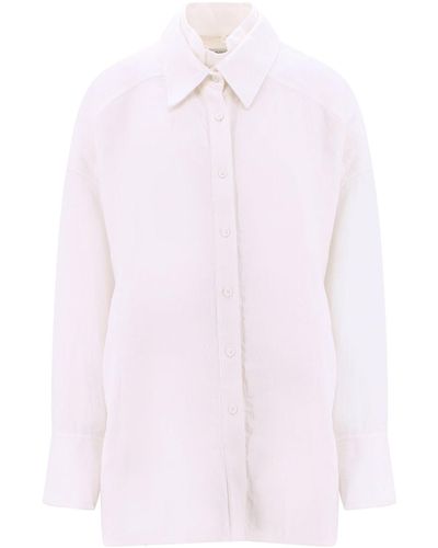 Krizia Oversize Linen Shirt - Pink