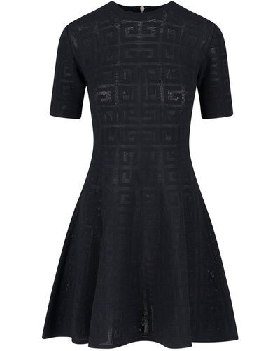 Givenchy 4g Jacquard Logo Mini Dress - Black