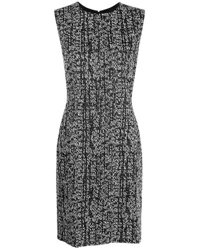 Lanvin Sleeveless Tweed Midi Dress - Gray