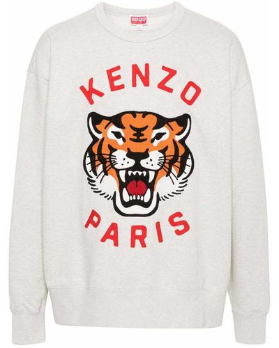 KENZO Lucky Tiger Cotton Sweatshirt - White
