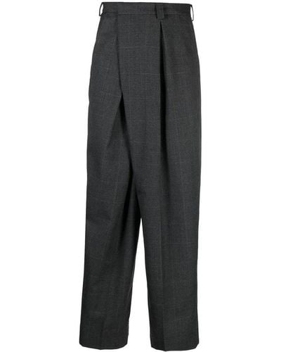 Acne Studios Tailored Wool Blend Wrap Trousers - Grey