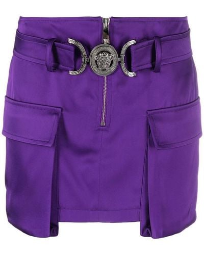 Versace Medusa Head-motif Miniskirt - Purple