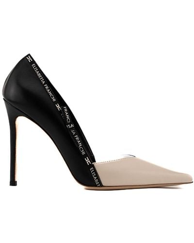 Elisabetta Franchi Leather Court Shoes With Ribbon - White