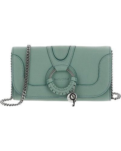 See By Chloé Long Wallet In Blowy Grained With Flap - Green