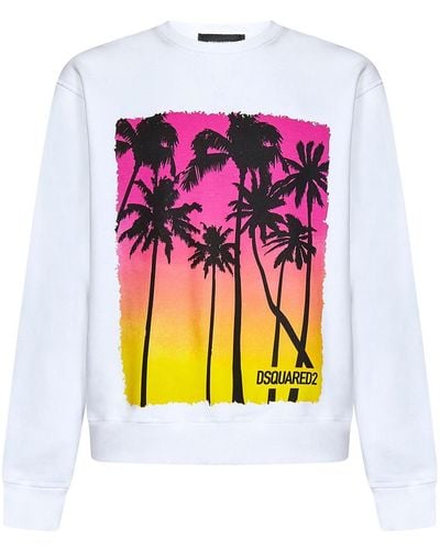 DSquared² Graphic Printed Cotton Hoodie - Gray
