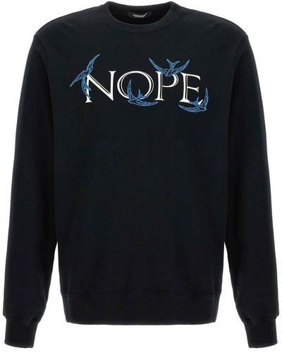 Undercover Cotton Sweatshirt 'nope' Print - Blue