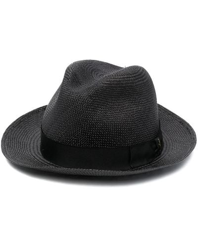 Borsalino Jet- Straw Curved-brim Hat - Black