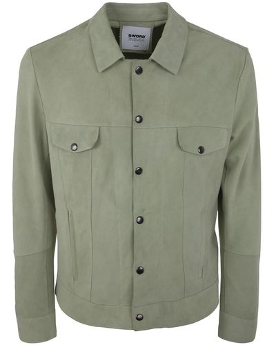 S.w.o.r.d 6.6.44 Goat Suede Leather Jacket - Green