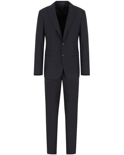 Giorgio Armani Soho Suit In Wool - Black