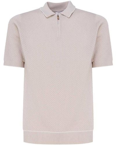 Eleventy Short-sleeved Polo Shirt - Pink