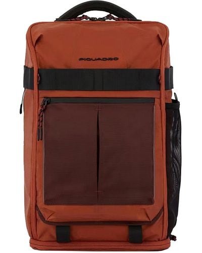 Piquadro Fabric Backpack For Pc - Brown