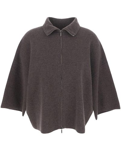 Gentry Portofino Cashmere Zipped Jacket - Grey