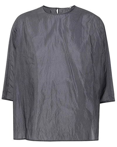 Apuntob Crew Neck Oversize Shirt - Grey