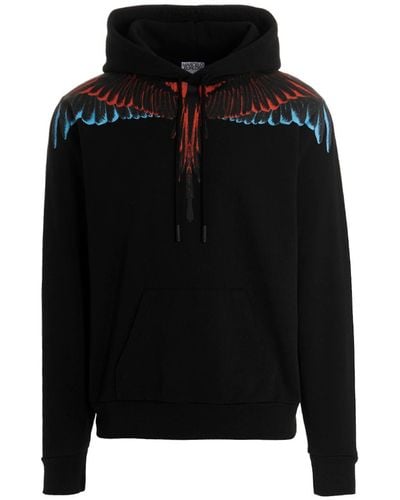 Marcelo Burlon Icon Wings Hoodie With Pouch Pocket - Black
