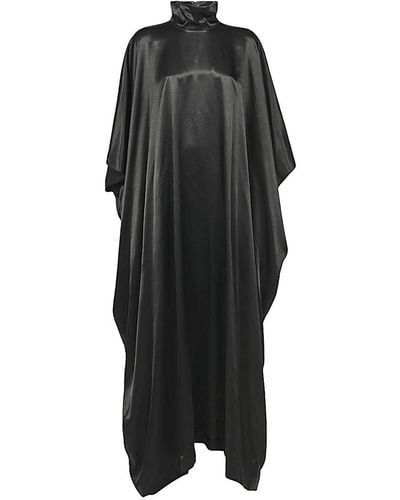 Balenciaga Satin Long Dress - Black