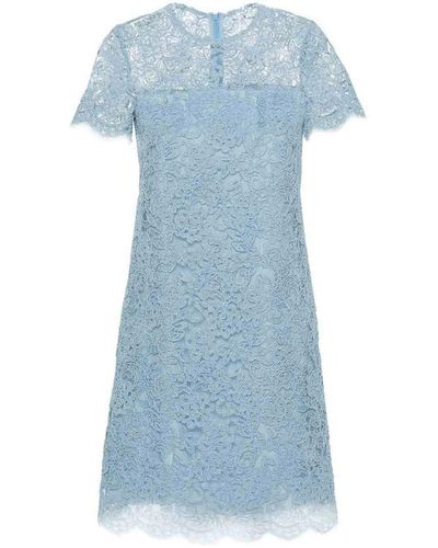 Ermanno Scervino Midi Dress With Lace - Blue