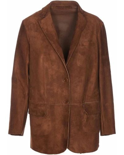 Salvatore Santoro Jacket With Frontal Buttons Long - Brown