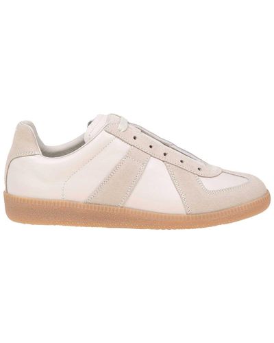Maison Margiela Replica Trainers In Leather And Suede - Pink