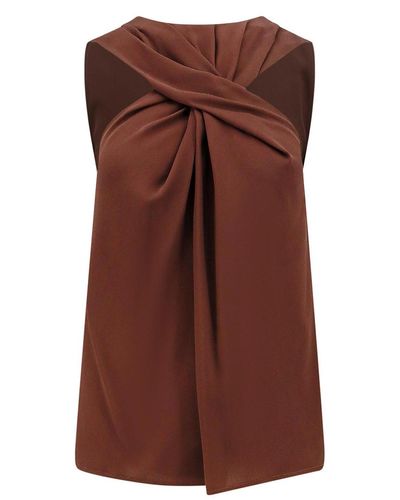 Erika Cavallini Semi Couture Silk Blend Top - Brown