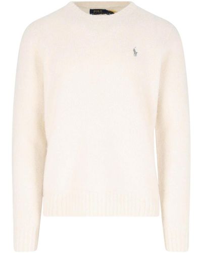 Polo Ralph Lauren Logo Crew Neck Sweater - White