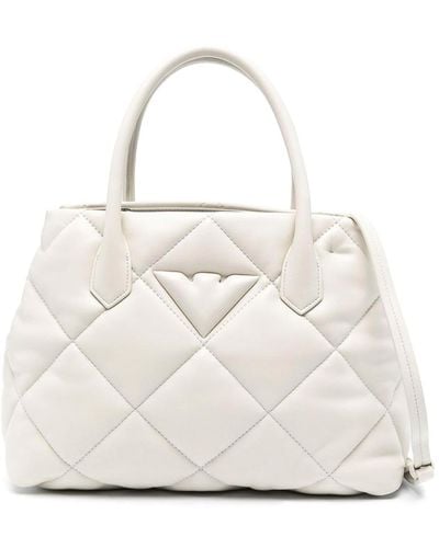 Emporio Armani Quilted Shopping Bag - White