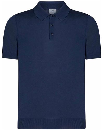 Luigi Borrelli Napoli Short-sleeved Polo Shirt In Navy Cotton - Blue