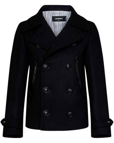 DSquared² Sailor Double-breasted Coat - Black