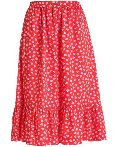 Marc Jacobs Hearts Print Skirt In - Red