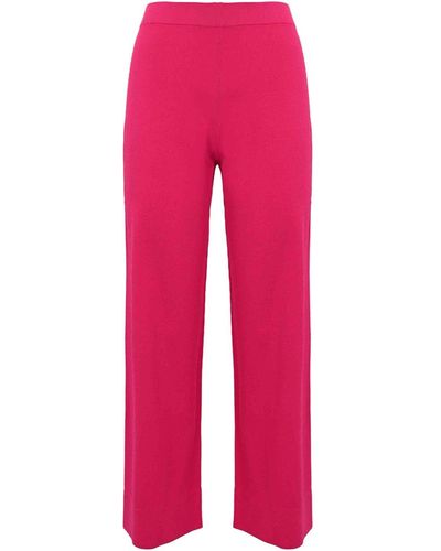 Liviana Conti Stretch Viscose Trousers - Pink