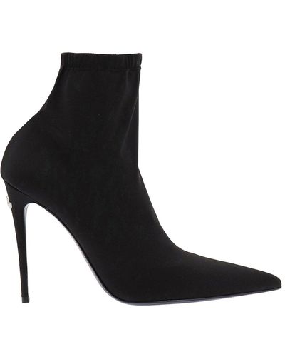 Dolce & Gabbana Jersey Ankle Boots - Black