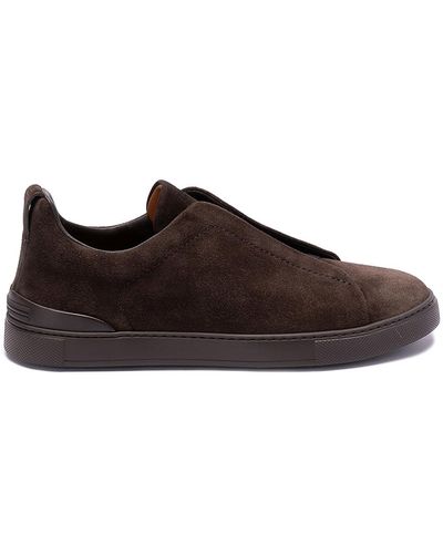 Zegna Triple Stitch Low-top Trainers - Brown