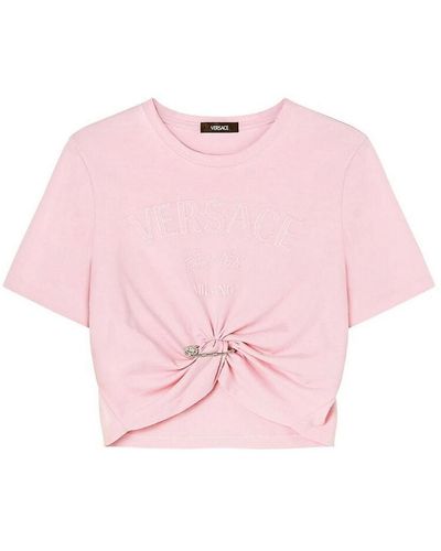 Versace Light Pink Medusa Safety Pin T-shirt