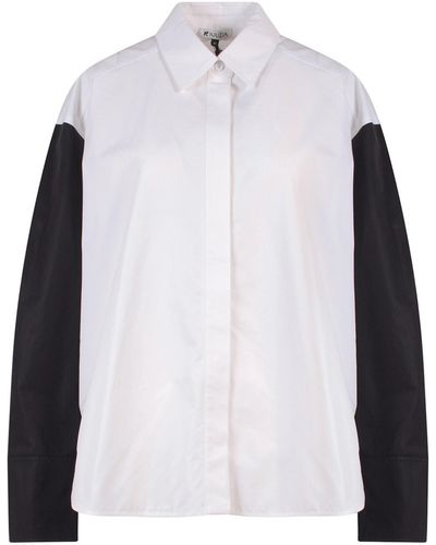 K KRIZIA Cotton Shirt With Contrasting Sleeves - White