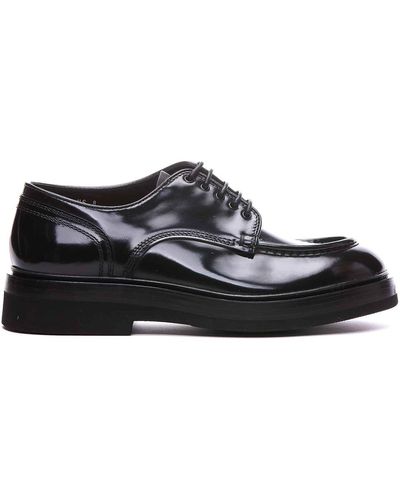 Santoni Derby Lace Up Shoes - Black