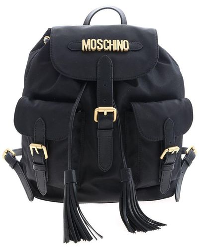 Moschino Lettering Logo Backpack In - Blue