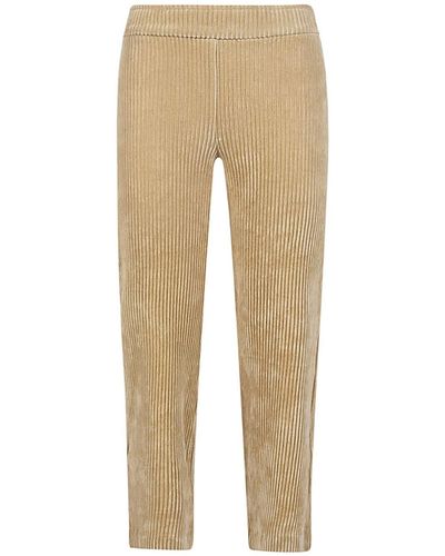Avenue Montaigne Cropped Corduroy Trousers - Natural