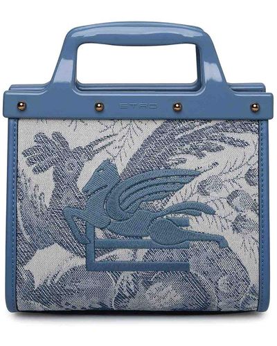 Etro Two-tone Fabric Bag - Blue