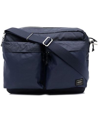 Porter-Yoshida and Co Logo Patch Cross Body Bag - Blue