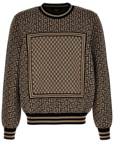 Balmain Mini Monogram Sweater - Gray