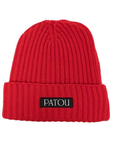 Patou Ribbed Beanie - Red
