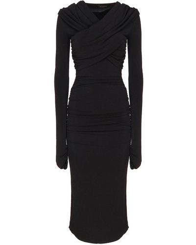 ANDAMANE Fitted Dress With Hood - Black