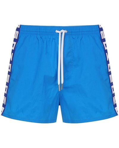 DSquared² Midi Boxer Swimsuit With Logo - Blue
