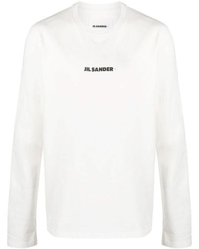 Jil Sander Long-sleeve Logo T-shirt - White