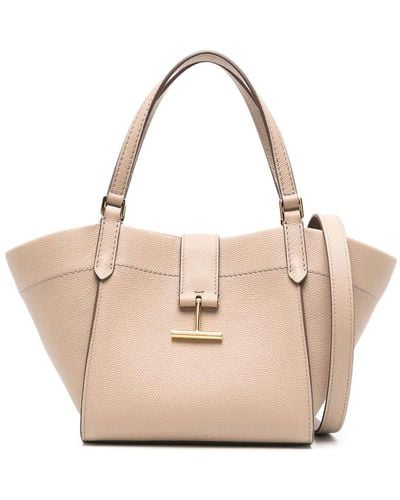 Tom Ford Grain Leather Small Tote - Natural